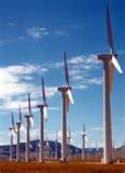 wind turbine farm on land